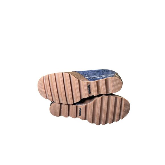 Sorel Joan Of Arctic Wedge Lexie Boots Lace Up Denim Blue Brown Women's Size 8 - Picture 5 of 8